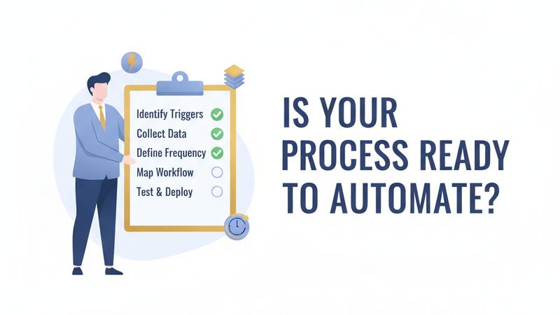 Is your process ready to automate? A checklist illustration showing five readiness criteria