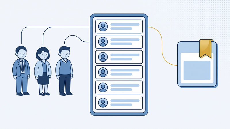 Three local businesses connected through a directory listing, with a single link continuing on to the AI answer card